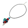 Exclusive pendant Coral, Chrysocolla, Turquoise, Aquamarine