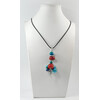 Exclusive pendant Coral, Chrysocolla, Turquoise, Aquamarine