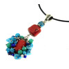 Exclusive pendant Coral, Turquoise, Aquamarine