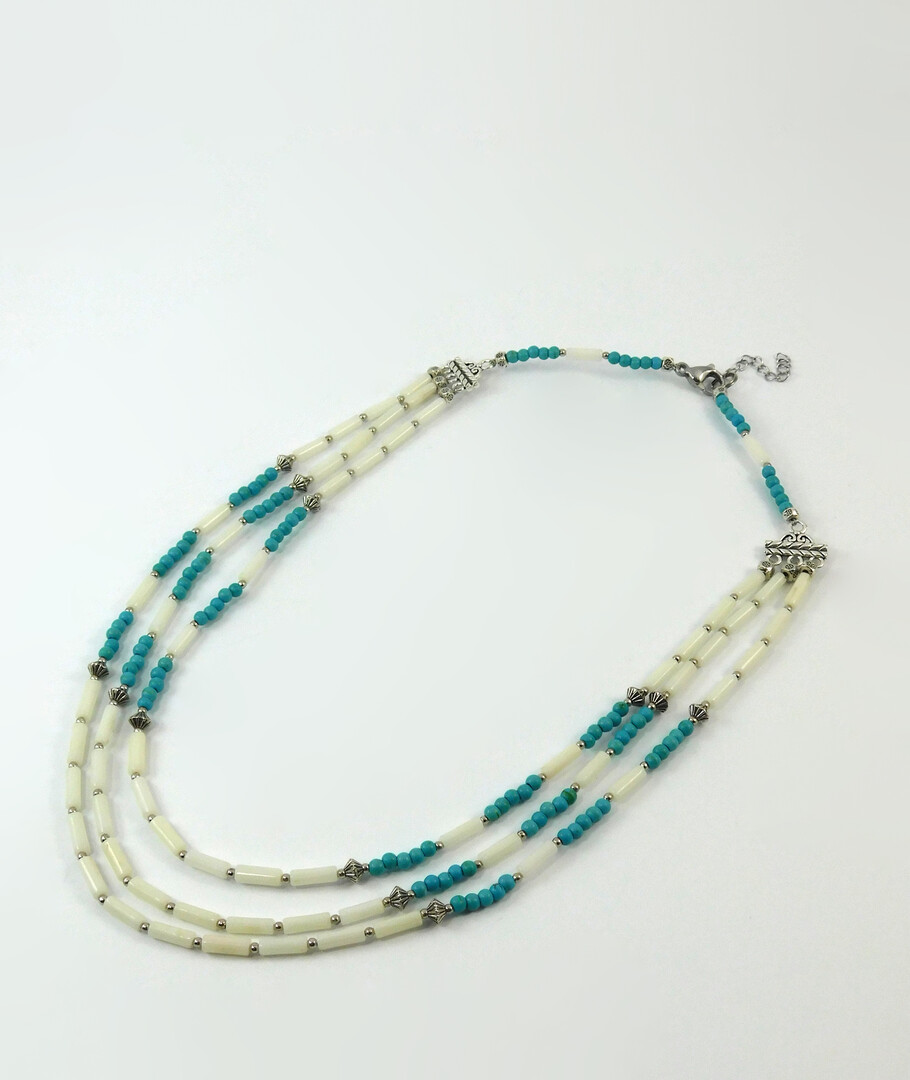 Necklace "Beatrice" Coral, Turquoise