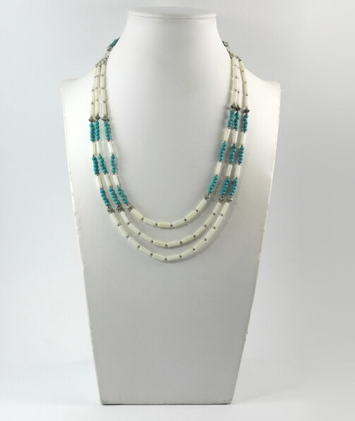 Necklace "Beatrice" Coral, Turquoise