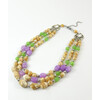 Necklace &quot;Spring watercolor&quot; Mother of pearl, Onyx, Amethyst