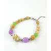 Bracelet &quot;Spring watercolor&quot; Mother of pearl, Onyx, Amethyst