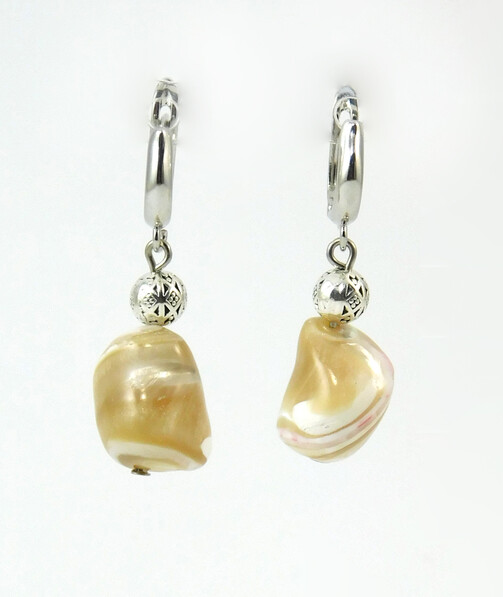 Earrings "Spring watercolor" Mother of pearl