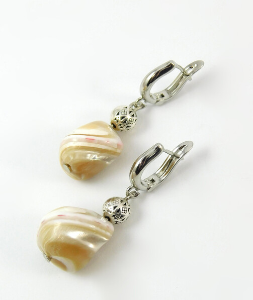 Earrings "Spring watercolor" Mother of pearl