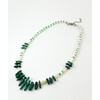 Necklace &quot;Mercury&quot; Malachite, Mother of pearl