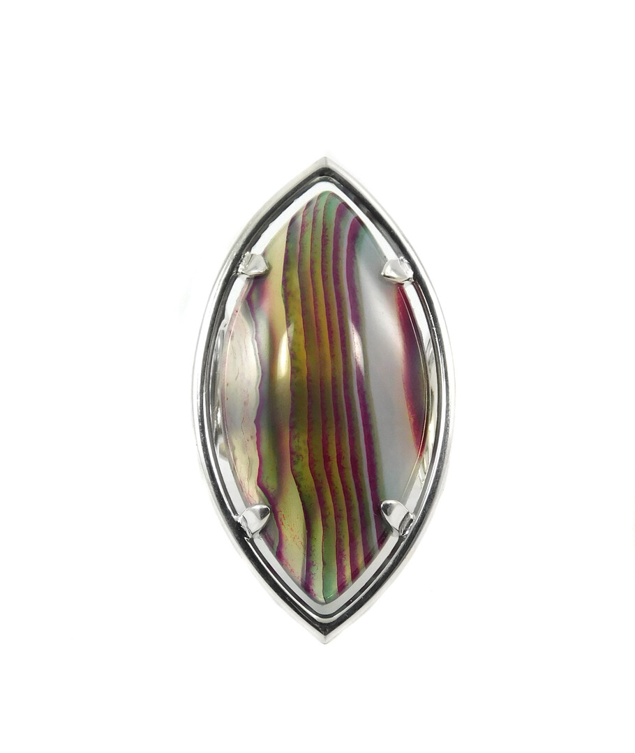 Agate ring, silver