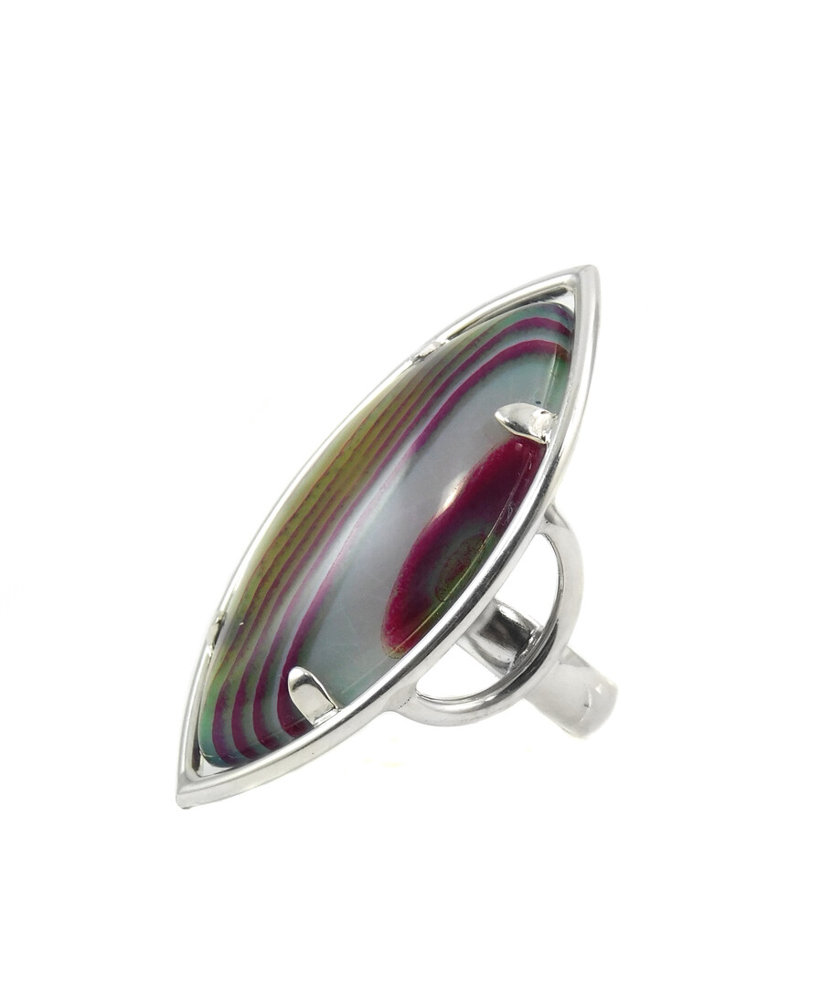 Agate ring, silver