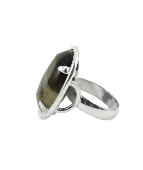 Agate ring 18х20мм, silver