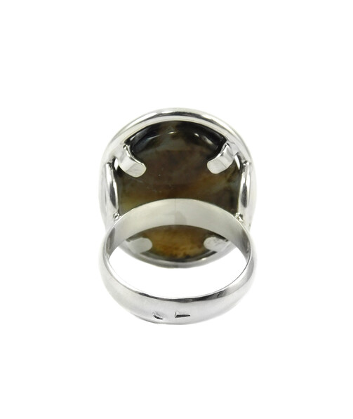 Agate ring 18х20мм, silver