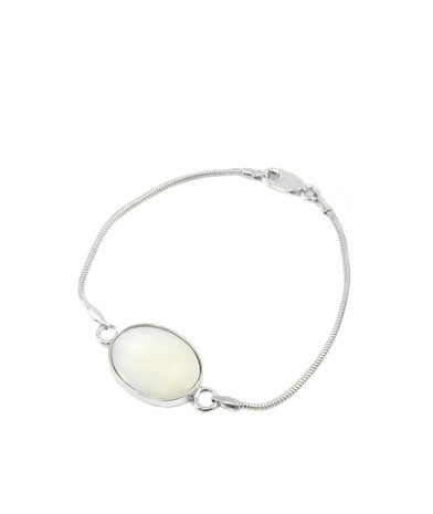 Mother-of-pearl bracelet 18x14mm, silver