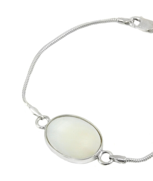 Mother-of-pearl bracelet 18x14mm, silver