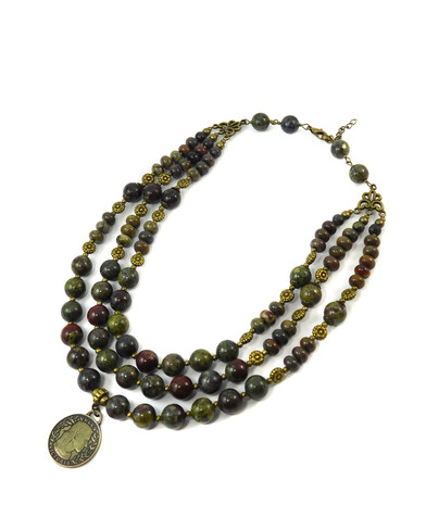 Necklace "Green Starfall" Jasper