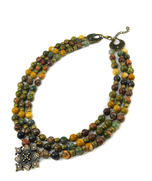 Necklace "Hutsul Motifs" Jasper