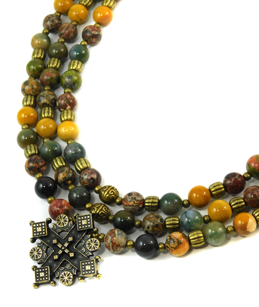 Necklace "Hutsul Motifs" Jasper