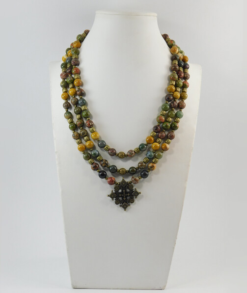 Necklace "Hutsul Motifs" Jasper