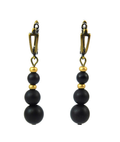 Earrings "Gold of the Carpathians" Shungite press