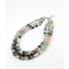 Necklace &quot;Magic of Mists&quot; Rutile Quartz, Rose Quartz, Opal