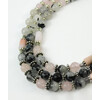 Necklace &quot;Magic of Mists&quot; Rutile Quartz, Rose Quartz, Opal