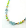 Necklace &quot;Reflection&quot; Cat&#039;s eye, Mother of pearl, Aquamarine