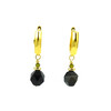 Earrings &quot;Dark Star&quot; Obsidian, Zircon