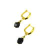 Earrings &quot;Dark Star&quot; Obsidian, Zircon