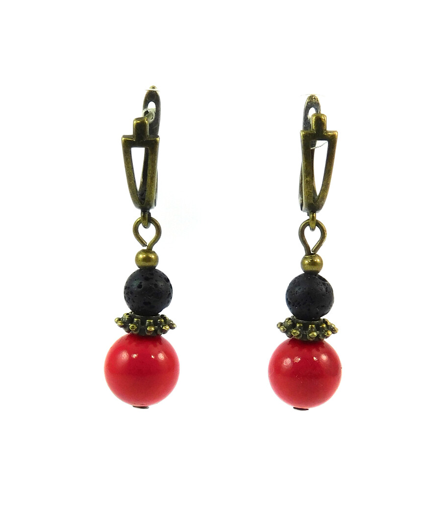 Earrings "Nation" Coral press, Lava