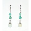 Earrings &quot;Shine&quot; Amazonite, Moonstone, shells Scafarki