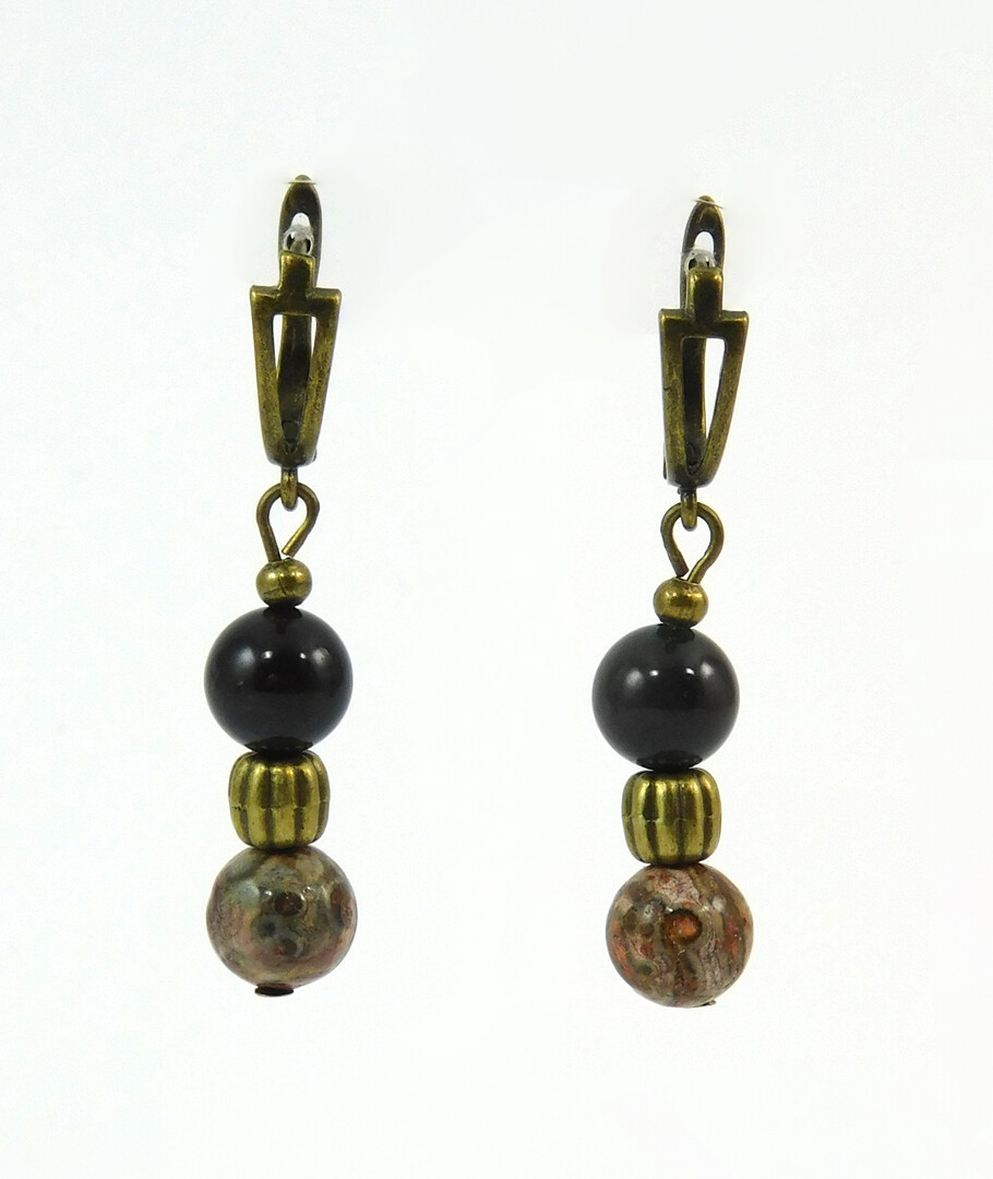 Earrings "Hutsul motifs" Jasper