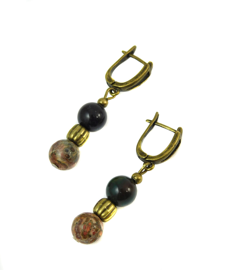 Earrings "Hutsul motifs" Jasper