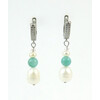 Exclusive earrings Pearls, Amazonite