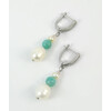 Exclusive earrings Pearls, Amazonite