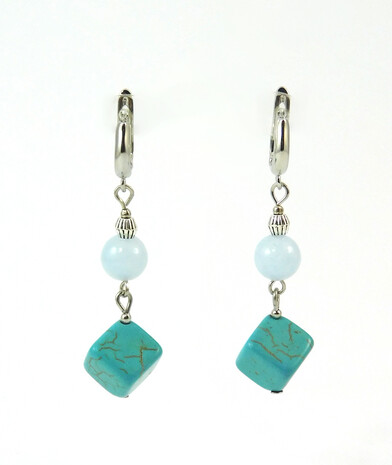 Earrings "Sea Beauty" Aquamarine, Turquoise