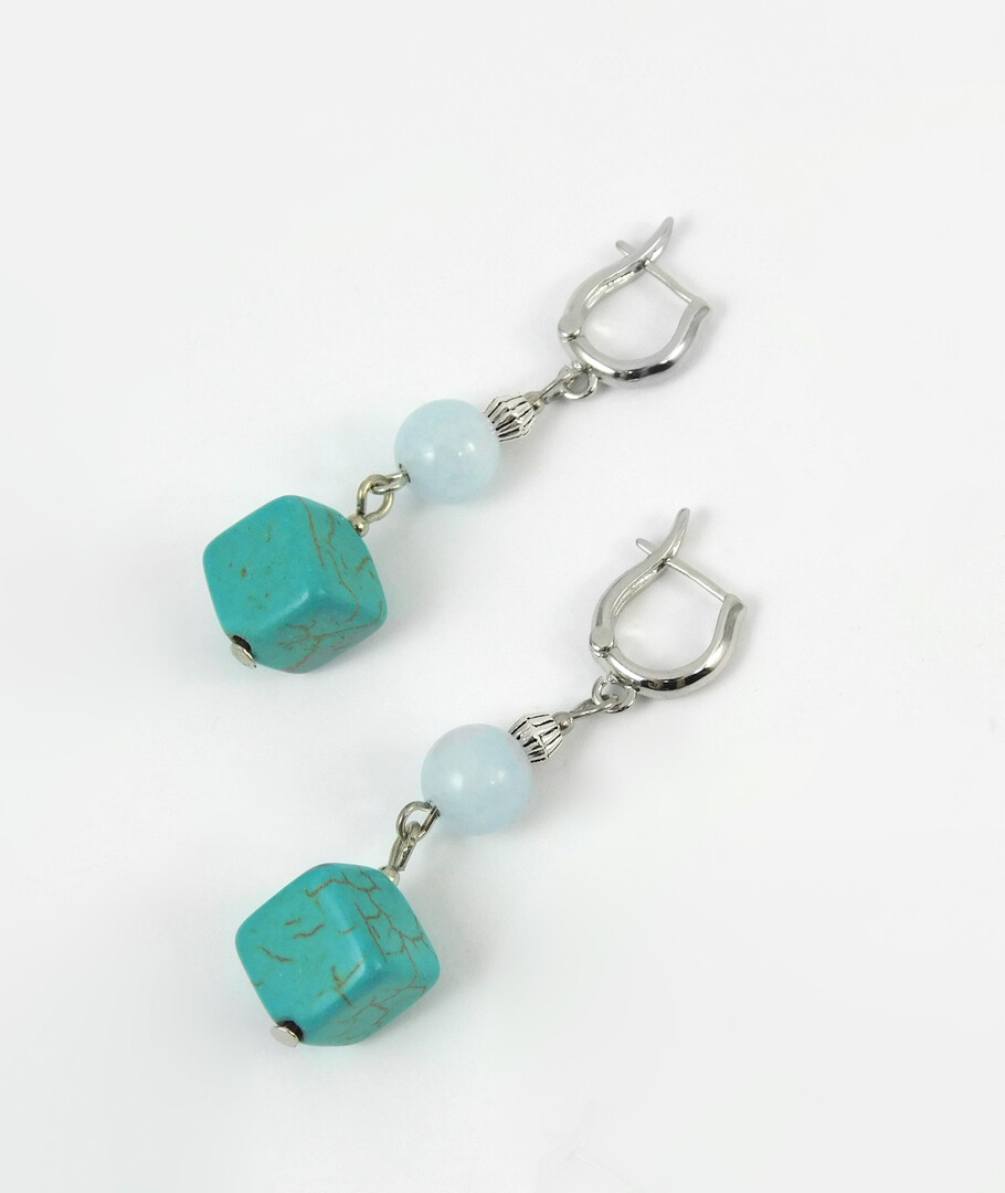 Earrings "Sea Beauty" Aquamarine, Turquoise