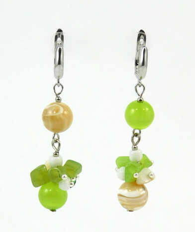 Earrings "Exotics" Cat's eye, Mother of pearl