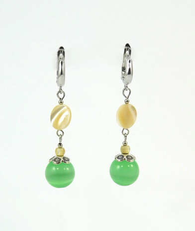 Earrings "Magic of dreams" Cat's eye, Mother of pearl