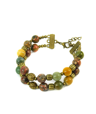 Bracelet "Hutsul motifs" Jasper