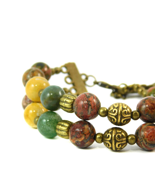 Bracelet "Hutsul motifs" Jasper