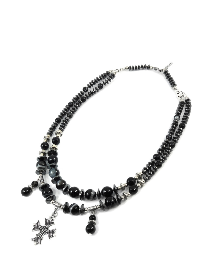 Necklace "Daniel" Agate, Hematite