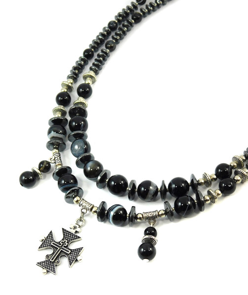 Necklace "Daniel" Agate, Hematite