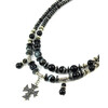 Necklace &quot;Daniel&quot; Agate, Hematite