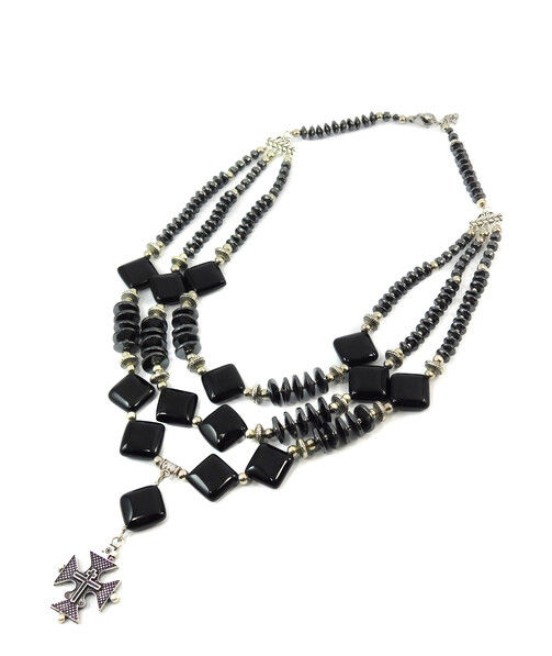 Necklace "Kristen" Agate, Hematite