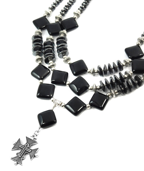 Necklace "Kristen" Agate, Hematite