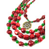 Necklace &quot;Poppy Fields&quot; Coral, Chrysoprase