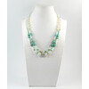 Necklace &quot;Shine&quot; Amazonite, Moonstone, Skafarki shells