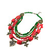 Necklace &quot;Spruce&quot; Coral, Coral press, Chrysoprase