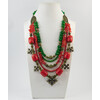 Necklace &quot;Spruce&quot; Coral, Coral press, Chrysoprase