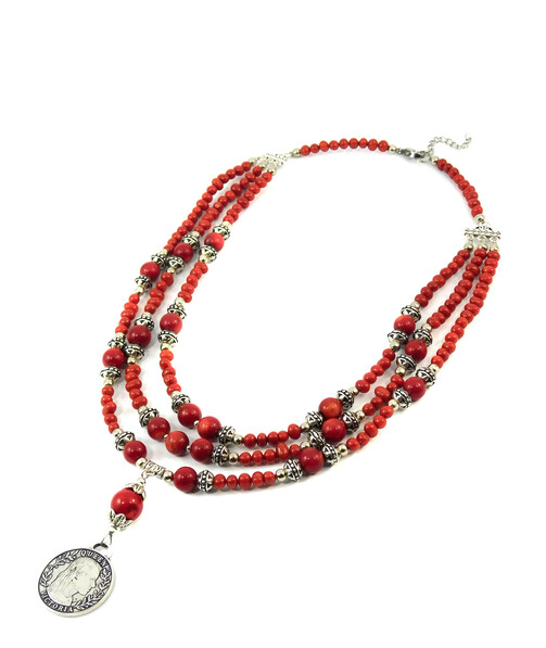 Necklace "Red Temptation" Coral