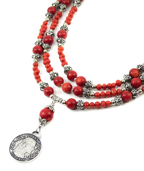 Necklace "Red Temptation" Coral