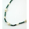 Necklace &quot;Exotic connectivity&quot; Pearls, malachite, silver